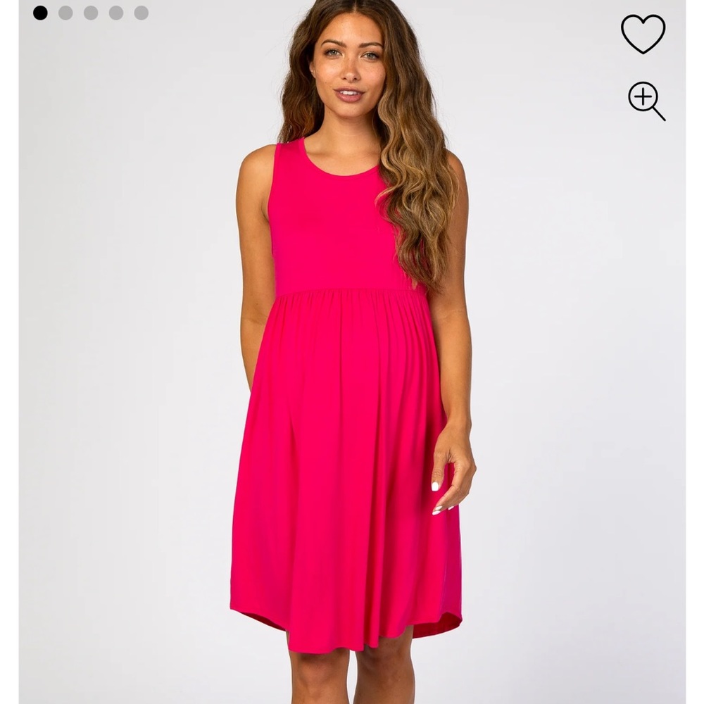 NEW Pink Blush Fuchsia Sleeveless Maternity Dress XL